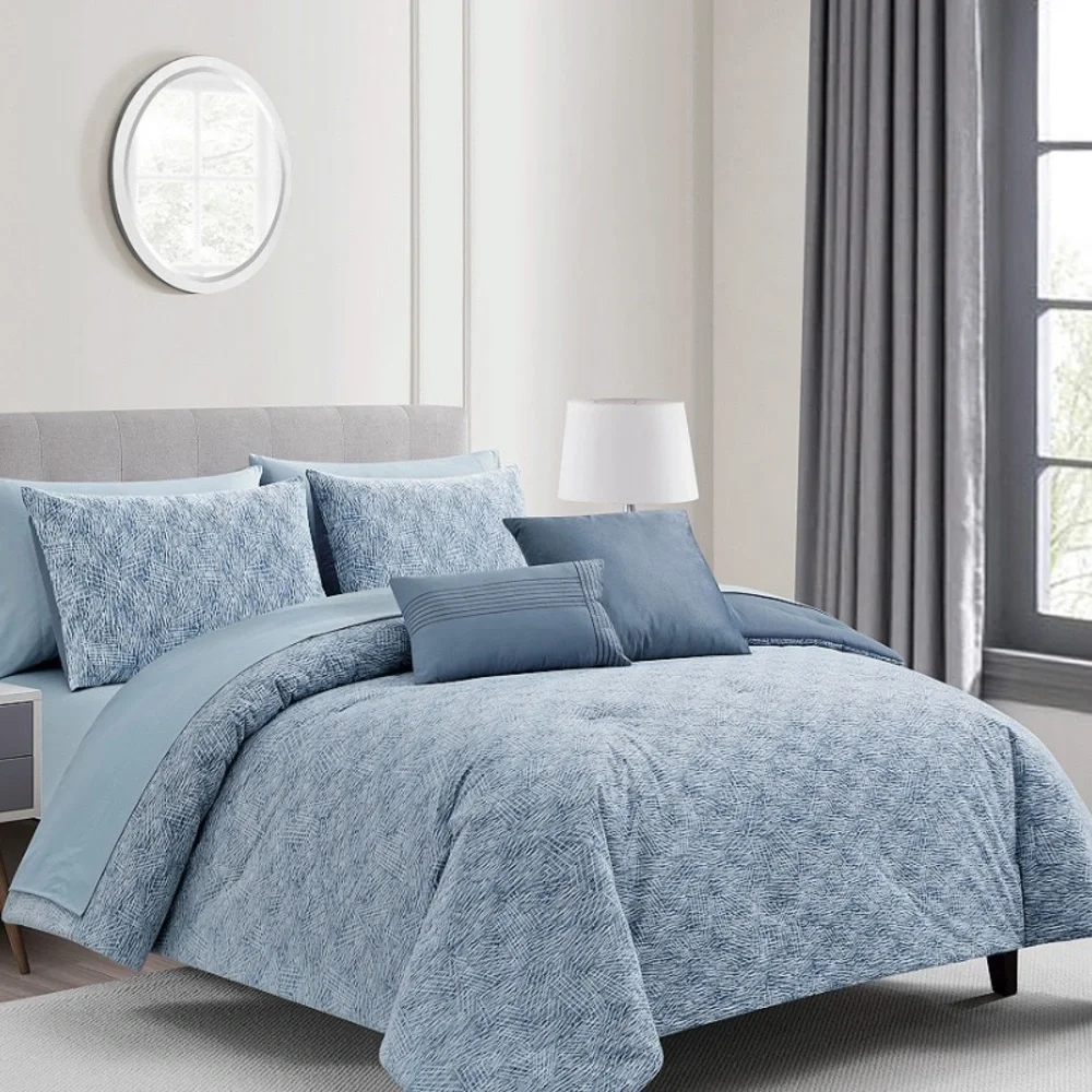 Shawna King Sheet Set Soothing Periwinkle Gray 4 Piece New (Out of Box NEW)
